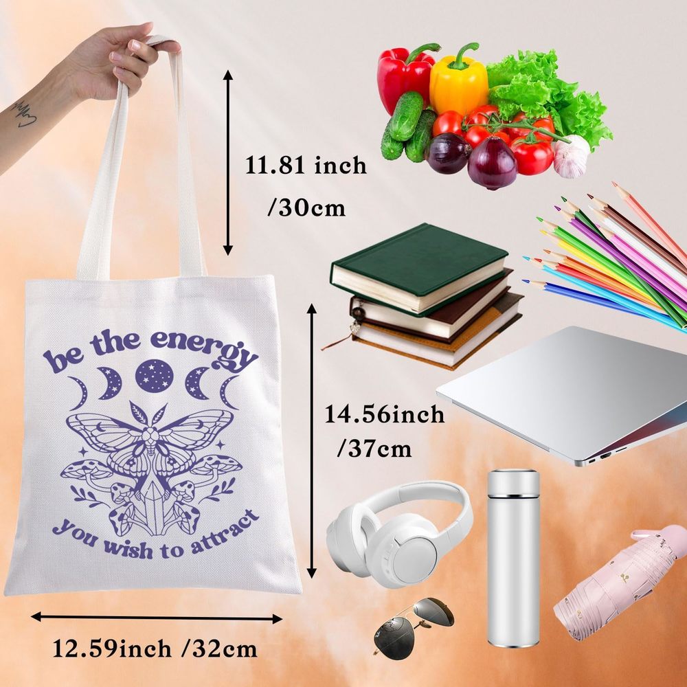 Law Of Attraction Tote Bag Positive Affirmation Gifts Be The Energy You Wish :o - Picture 2 of 7